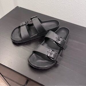 Black Double Strap Sandals (Birkenstock look alike) women’s size 7 adjustable